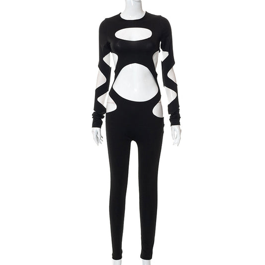 Jumpsuit Casual con Detalles Rotos y Escotes para Mujer - Image 2