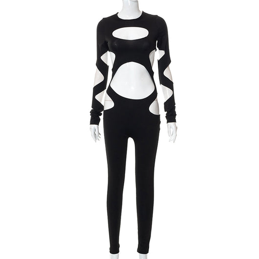 Jumpsuit Casual con Detalles Rotos y Escotes para Mujer - Image 2
