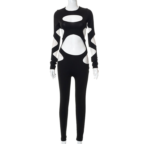 Jumpsuit Casual con Detalles Rotos y Escotes para Mujer