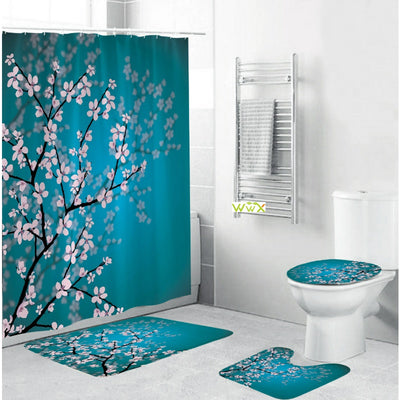 Juego Completo de Baño: Cortina, Tapete y Almohadilla Antideslizante - Image 10