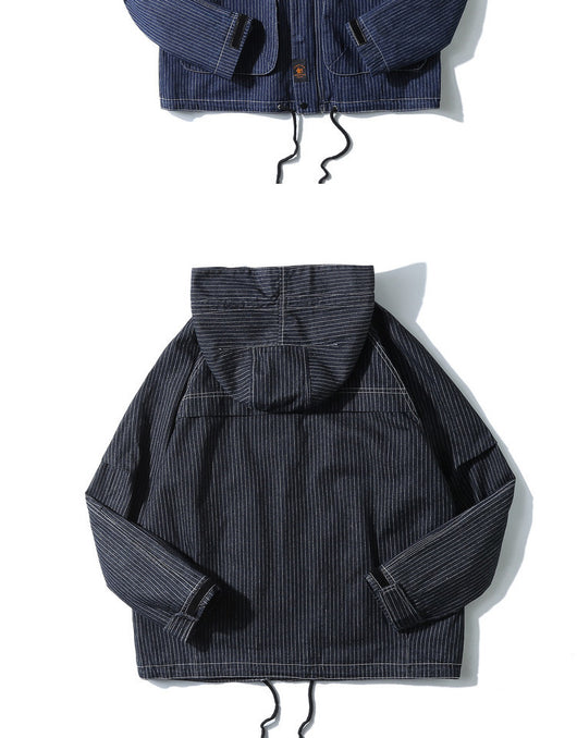 Overol Retro Japonés a Rayas para Hombre - Primavera - Image 13