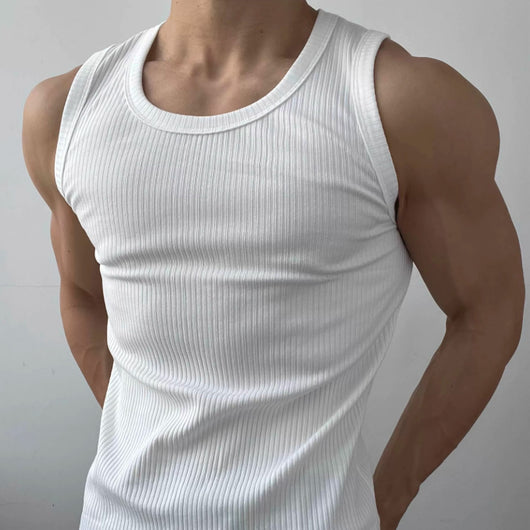 Musculosa Deportiva Ajustada con Stretch para Hombre