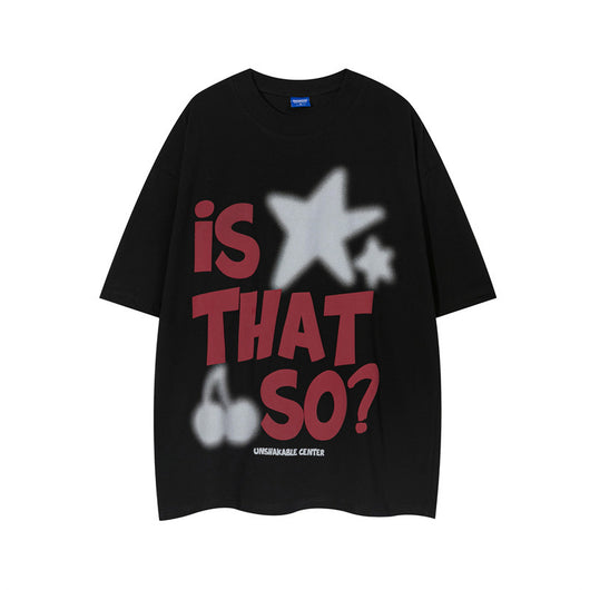 Camiseta Hip Hop con Letras Estampadas - Manga Corta para Hombre - Image 4