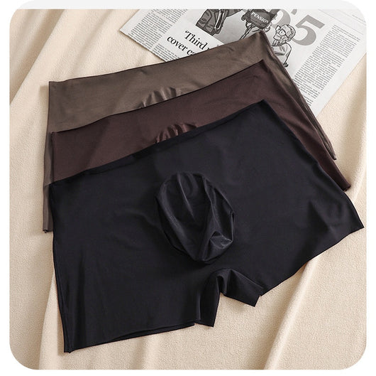 Bóxers de Seda Helada para Hombre - Cintura Media Color Sólido Verano - Image 18
