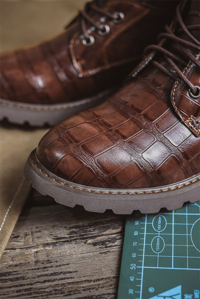 Botas de Cuero Retro con Cierre Lateral para Aventuras Urbanas - Image 18