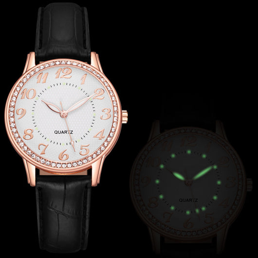 Reloj de Cuarzo Luminoso para Mujer con Diamantes y Correa Elegante - Image 10