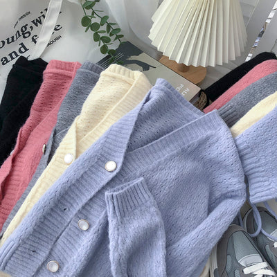 Cardigan Suelto Escote V Manga Larga Ligero con Chaleco Desmontable - Image 17