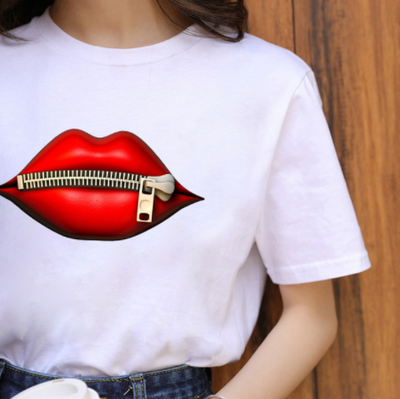 Blusa Estampada con Leopardo y Labios - Estilo Western Casual para Mujer - Image 64