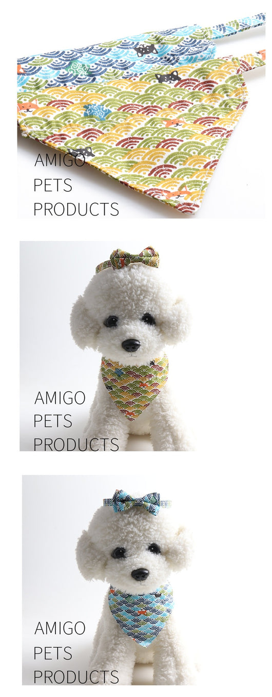 Collar para Gato Estilo Japonés con Patrón de Hierba y Moño Desmontable - Image 18