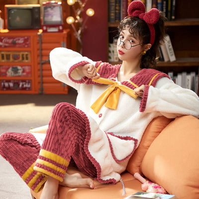 Pijama Coreano Grueso y Suave de Franela para Casa - Image 34