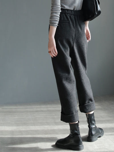 Pantalón de Lana Ancho Cropped Leisure - Diseño Slim Elegante - Image 13