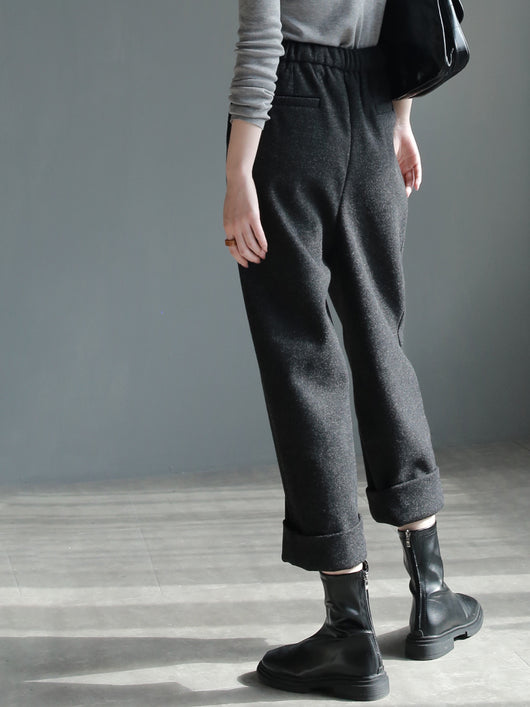 Pantalón de Lana Ancho Cropped Leisure - Diseño Slim Elegante - Image 13