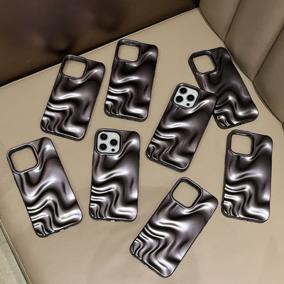 Funda Protectora Mate Negra con Efecto Onda de Agua - Image 7