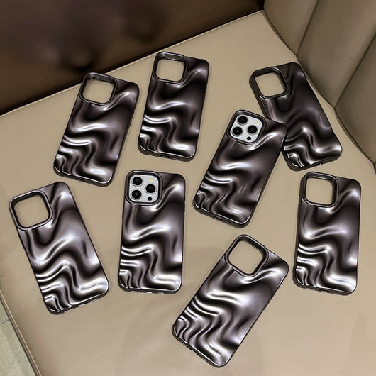 Funda Protectora Mate Negra con Efecto Onda de Agua - Image 7