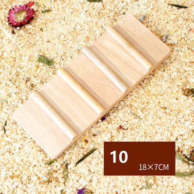 Plataforma de Madera Natural con Columpio y Cerca para Hámster - Image 23