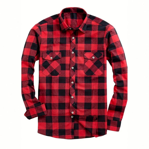 Camisa de Franela a Cuadros para Hombre - Uso Todo el Año