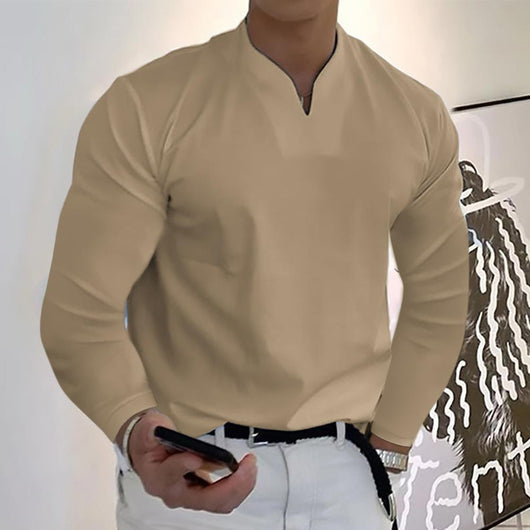 Camiseta Manga Larga Cuello V Transpirable para Hombre - Image 14