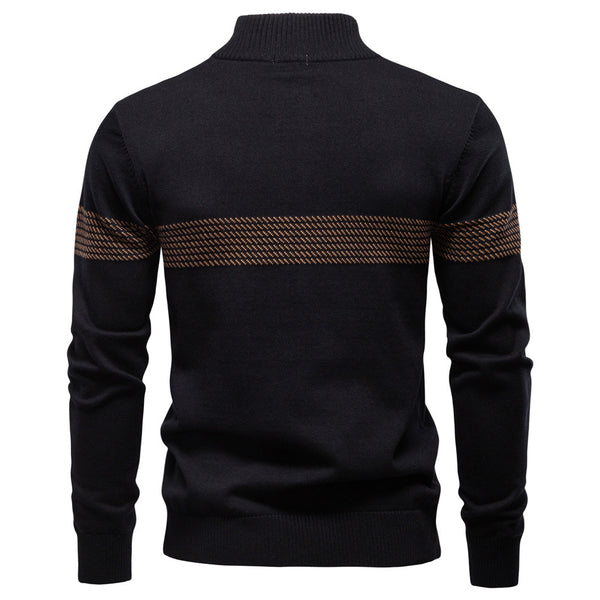 Suéter Casual con Cuello Tipo Polo y Cierre de Cremallera