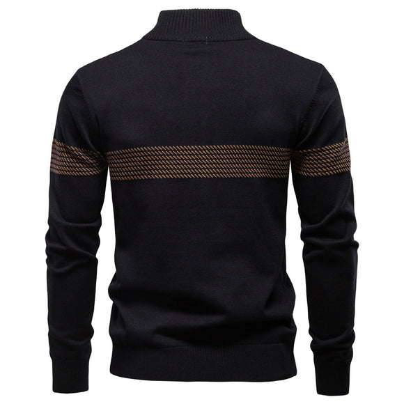 Suéter Casual con Cuello Tipo Polo y Cierre de Cremallera