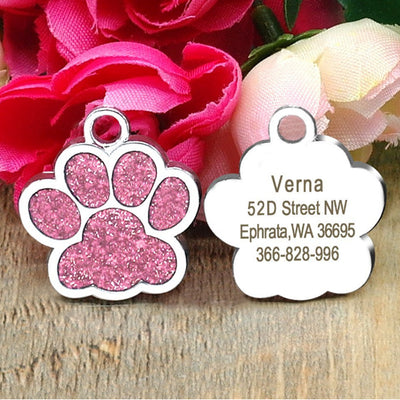 Placa de identificación personalizada para perro con brillo y forma de pata en aleación de zinc - Image 12