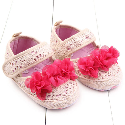 Zapatos de Lino Suave para Bebé con Suela Flexible y Diseño Floral - Image 3