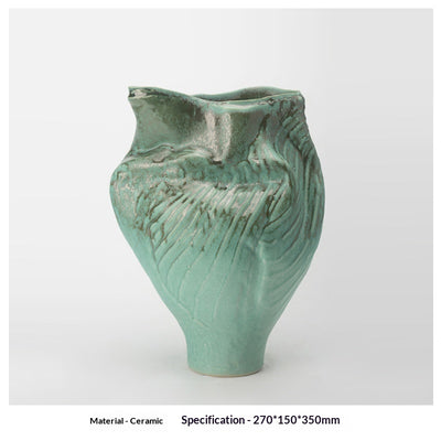 Florero de Cerámica Vintage Wabi-Sabi con Diseño Artesanal Texturizado - Image 11
