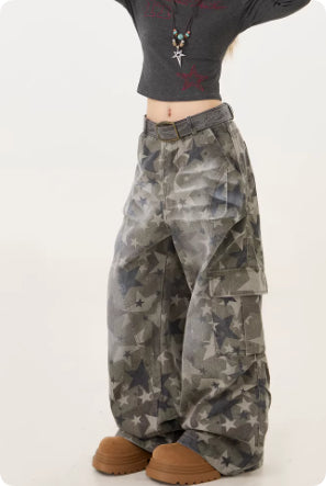 Jeans Cargo Camuflaje Retro Americano para Mujer - Image 5