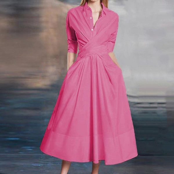 Vestido Midi Elegante de Diseño Exclusivo - Falda Temperamento Verano - Image 6