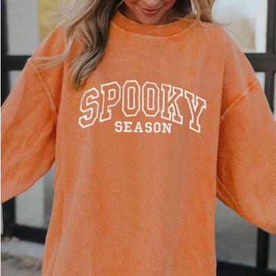 Sudadera Naranja con Letras Bordadas y Diseño Acanalado Retorcido - Image 10