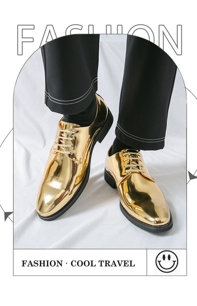 Zapatos de Cuero Brillante con Punta Afilada Estilo Británico para Hombre - Image 11