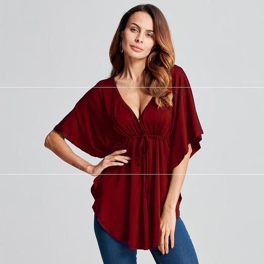 Blusa Manga Murciélago Mujer - Camisa Lisa Elegante - Image 8