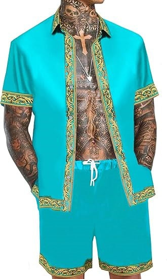 Conjunto Hawaiano Hombre: Camisa y Shorts Holgados de Manga Corta - Image 19