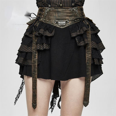 Faldas Vintage Steampunk para Mujer con Cintura Broncead - Image 4