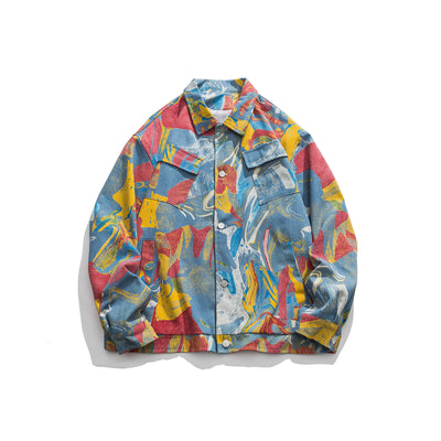 Chaqueta Denim Vintage con Graffiti de Tinta Artística - Image 10
