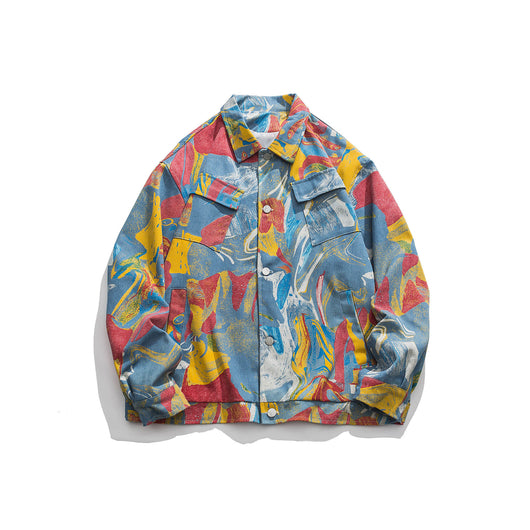 Chaqueta Denim Vintage con Graffiti de Tinta Artística - Image 10