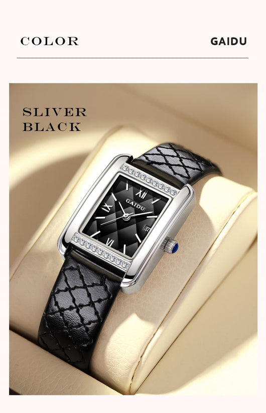 Reloj de Cuarzo Cuadrado Diamante - Lujo Asequible Retro - Image 6