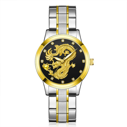 Reloj Dragon Dorado Acero Inoxidable Cuarzo - Image 8