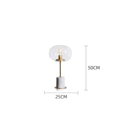Lámpara de Mesa Minimalista Nórdica con Esfera de Cristal y Mármol - Image 9