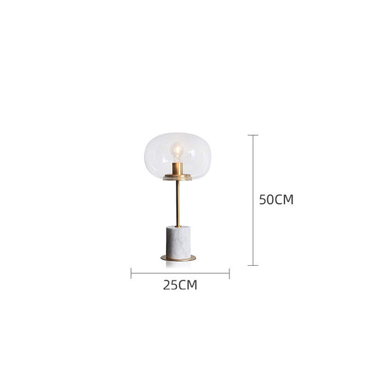 Lámpara de Mesa Minimalista Nórdica con Esfera de Cristal y Mármol - Image 9