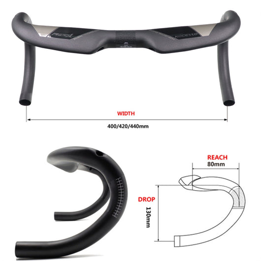 Manillar Curvo de Fibra de Carbono para Bicicleta de Ruta - Acabado Mate - Image 2