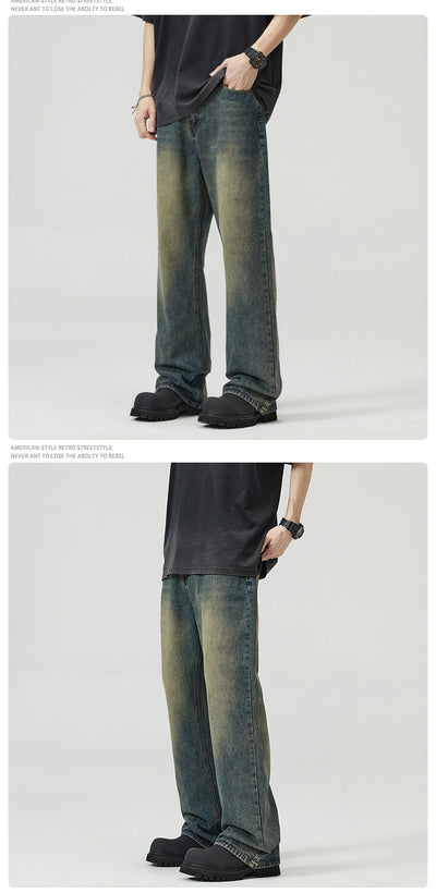 Jeans Holgados Azul Óxido Estilo Retro para Hombre - Image 9