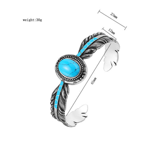 Pulsera Retro Takahashi de Acero Titanio Azul Turquesa - Image 7