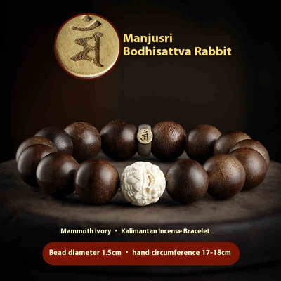 Pulsera Buda de Marfil de Mamut y Agar – Brazalete Espiritual para Mujeres - Image 10
