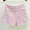 Shorts de Tweed Pata de Gallo Brillantes con Flecos