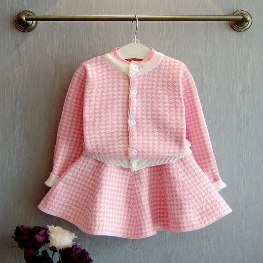Conjunto de Suéter Tejido Grueso y Cálido para Niñas