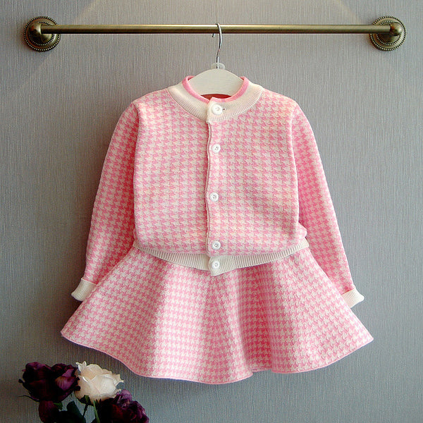 Conjunto de Suéter Tejido Grueso y Cálido para Niñas
