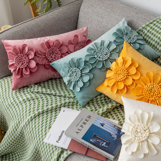 Funda de Almohada Decorativa Floral Lujo Minimalista - Estilo Villa Premium