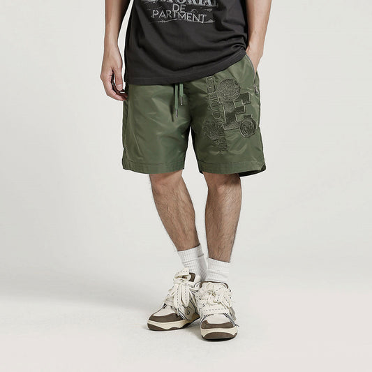 Shorts Deportivos Ligeros con Letras Bordadas para Hombre