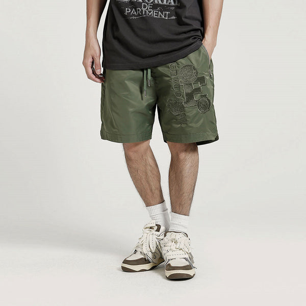 Shorts Deportivos Ligeros con Letras Bordadas para Hombre