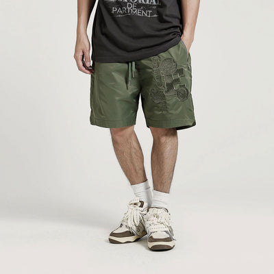 Shorts Deportivos Ligeros con Letras Bordadas para Hombre